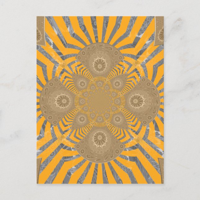 Gilded Zephyr: Elegance in Golden Yellow & Chrome Postcard (Front)