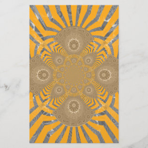 Gilded Zephyr: Elegance in Golden Yellow & Chrome Stationery