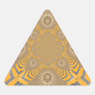 Gilded Zephyr: Elegance in Golden Yellow & Chrome Triangle Sticker