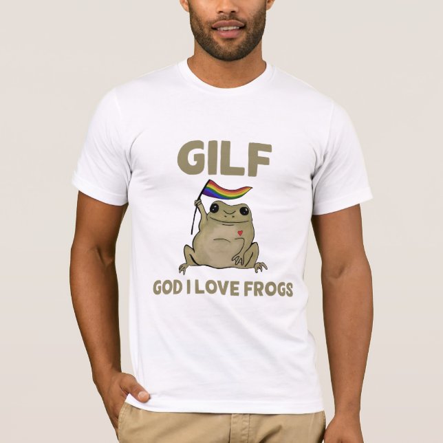 GILF God I Love Frogs Christian Funny Animal T-Shirt (Front)