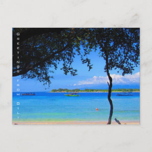 gili beach greetings postcard