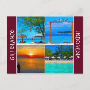 gili islands beaches postcard