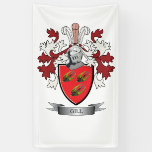 Gill Family Crest Coat of Arms Banner