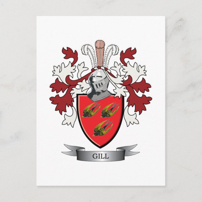 Gill Family Crest Coat of Arms Postcard (Front)