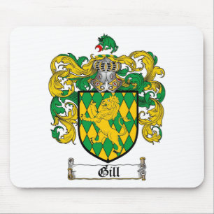 GILL FAMILY CREST -  GILL COAT OF ARMS MOUSE PAD