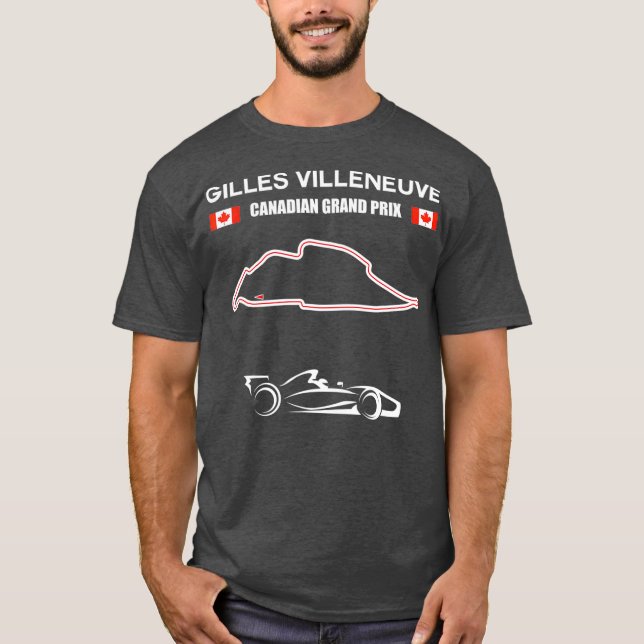 Gilles Villeneuve Circuit Racing Car Canadian T-Shirt (Front)
