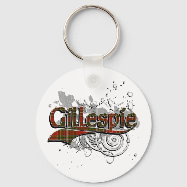 Gillespie Tartan Grunge Key Ring (Front)