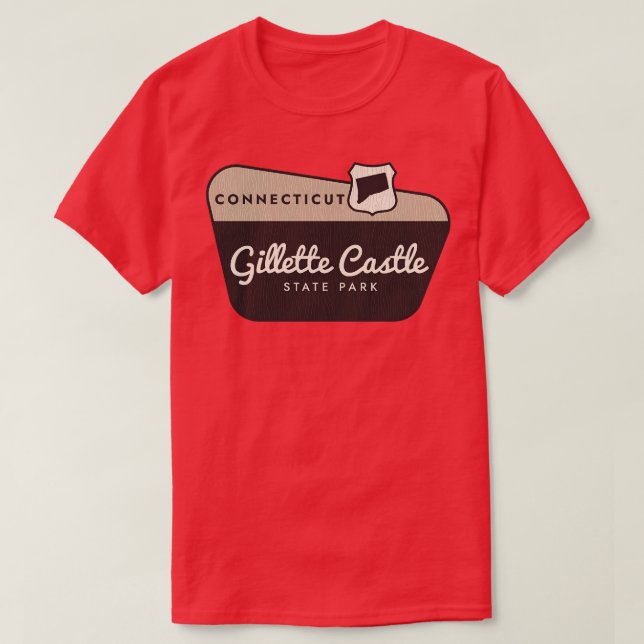 Gillette Castle State Park Connecticut Welcome Sig T-Shirt (Design Front)