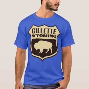 Gillette Wyoming Retro Buffalo Shield Tan T-Shirt