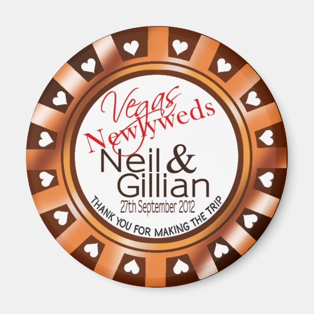 Gillian's Vegas Newlyweds Casino Chip Magnet Favou (Front)