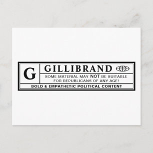 Gillibrand Warning Label Postcard