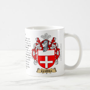 Gillis, the Origin, the Meaning and the Crest Coffee Mug