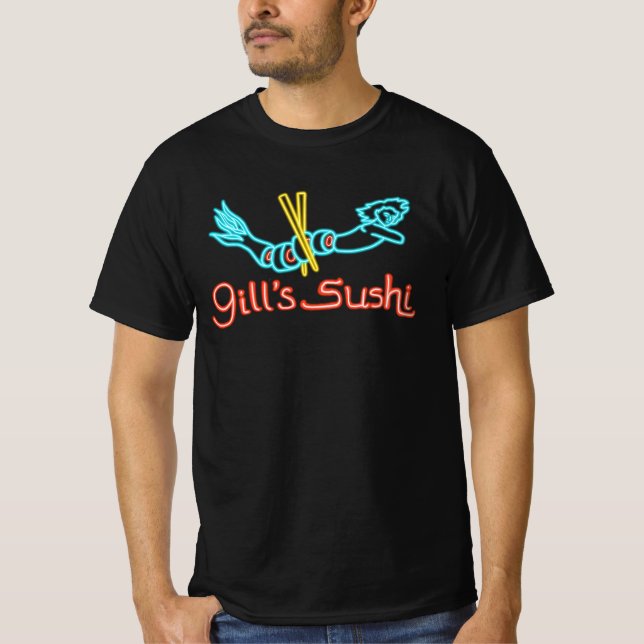 Gill's Sushi Neon T-Shirt (Front)