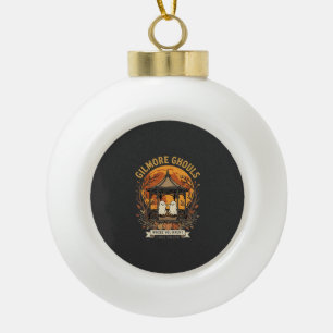 Gilmore Ghouls Halloween Ghost Gazebo Design_1 Ceramic Ball Christmas Ornament