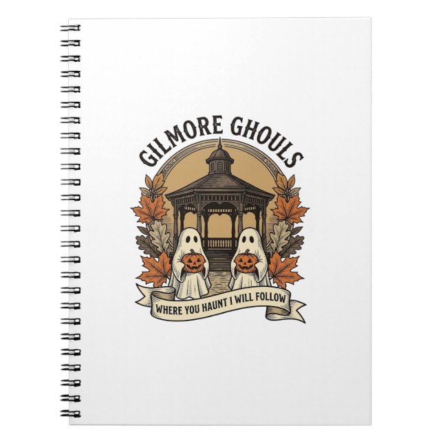 Gilmore Ghouls Vintage Halloween Ghost Notebook (Front)
