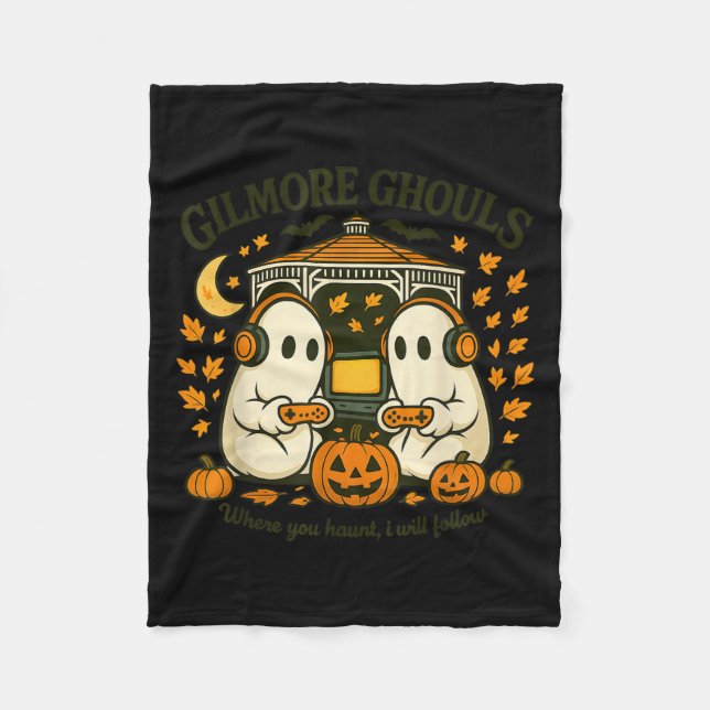 Gilmore Ghouls Where You Haunt I Will Follow Hallo Fleece Blanket (Front)