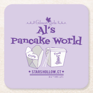 Gilmore Girls Al's Pancake World Square Paper Coaster