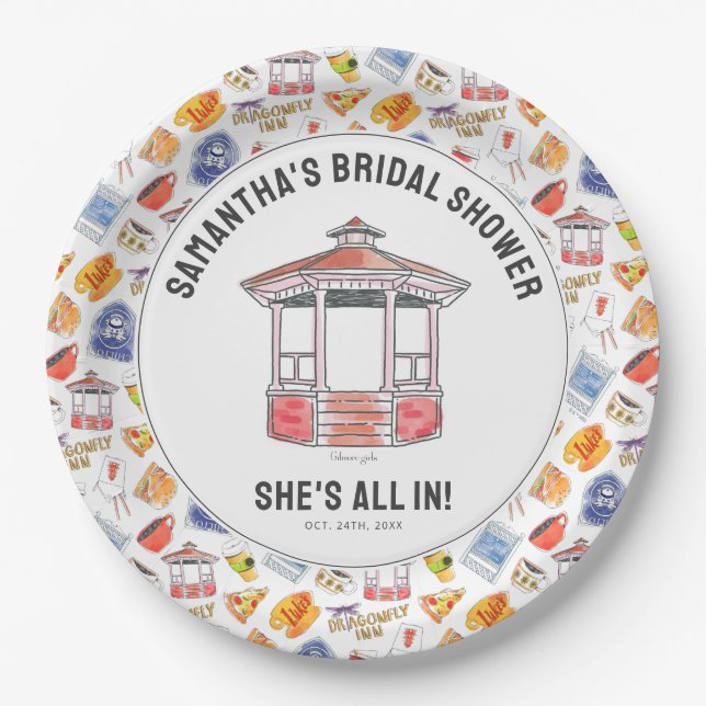 Gilmore Girl's Bridal Shower Paper Plate (Front)