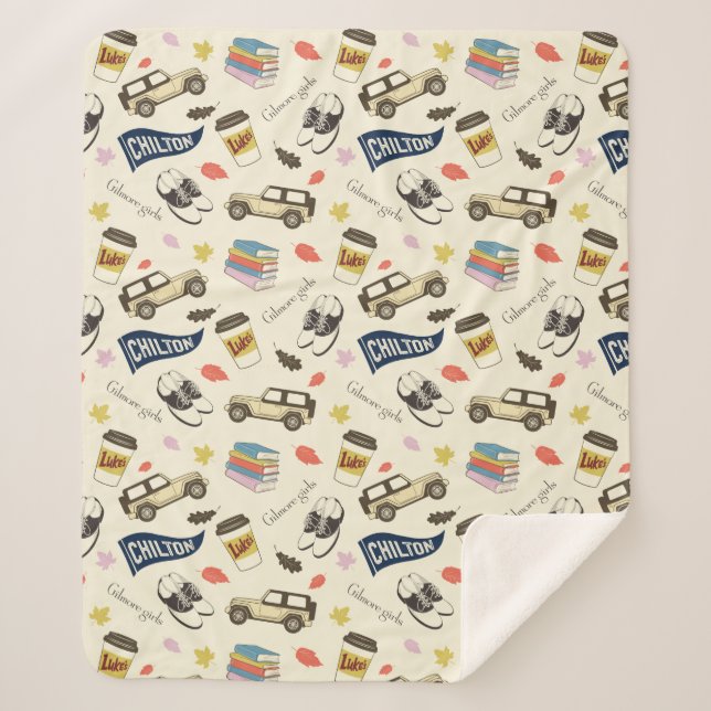 Gilmore Girls Chilton Fall Pattern Sherpa Blanket (Front)