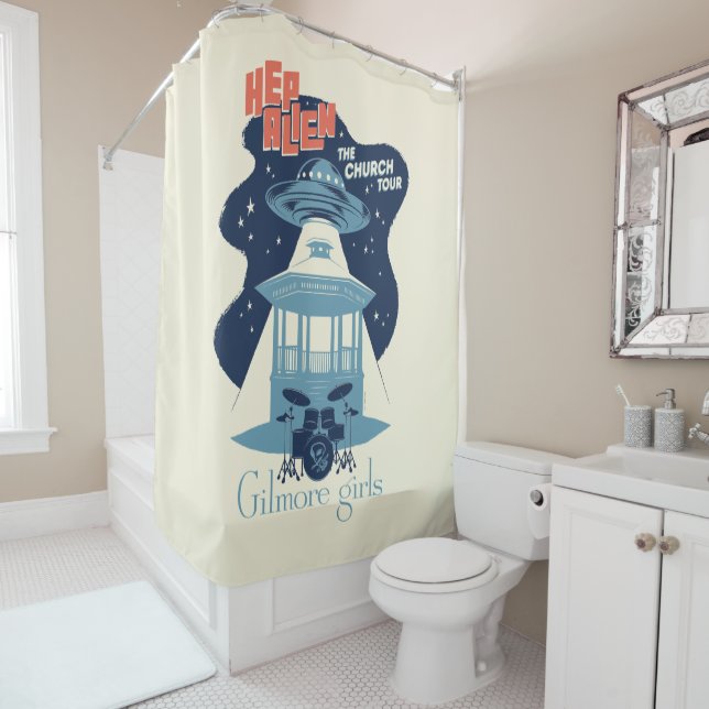 Gilmore Girls Hep Alien Church Tour Shower Curtain (In Situ)