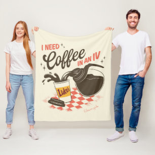 Gilmore Girls Luke’s Coffee IV Quote Fleece Blanket