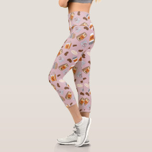Gilmore Girls Luke's Diner Coffee Pattern Capri Leggings