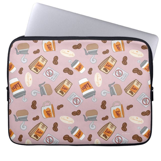Gilmore Girls | Luke's Diner Coffee Pattern Laptop Sleeve (Front)