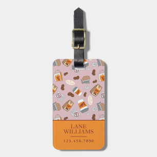Gilmore Girls Luke's Diner Coffee Pattern Luggage Tag