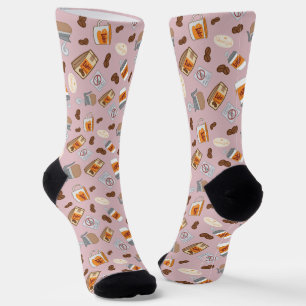 Gilmore Girls   Luke's Diner Coffee Pattern Socks