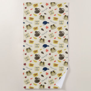 Gilmore Girls Lunch at Luke’s Pattern Beach Towel