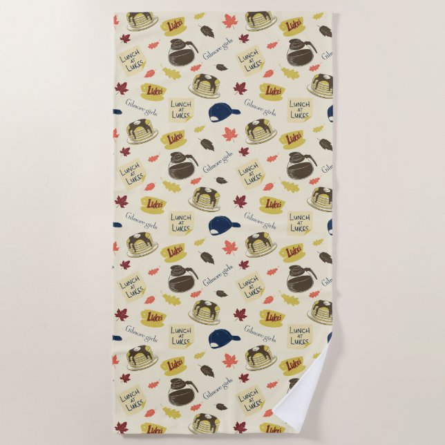 Gilmore Girls Lunch at Luke’s Pattern Beach Towel (Front)