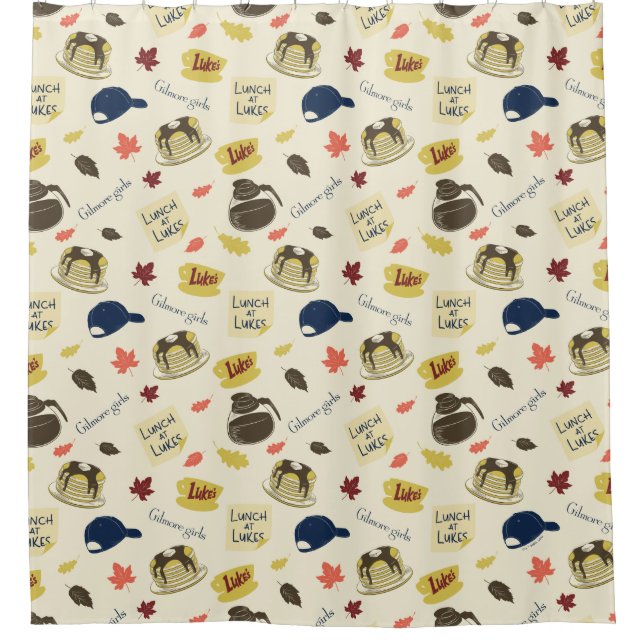 Gilmore Girls Lunch at Luke’s Pattern Shower Curtain (Front)