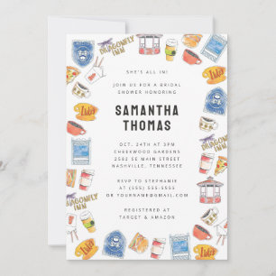 Gilmore Girls Watercolor Icons Bridal Shower Invitation
