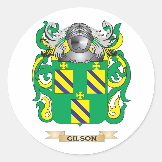 Gilson Coat of Arms (Family Crest) Classic Round Sticker (Front)