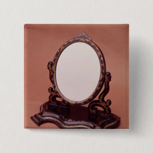 Gilt-painted papier-mache mirror, c.1890 15 cm square badge