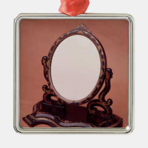 Gilt-painted papier-mache mirror, c.1890 metal ornament