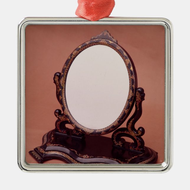 Gilt-painted papier-mache mirror, c.1890 metal ornament (Front)