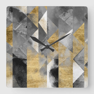 Gilt Reflections I Square Wall Clock