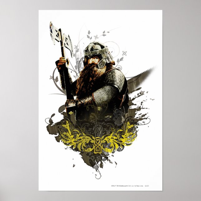GIMLI™ With Axe Vector Collage Poster (Front)