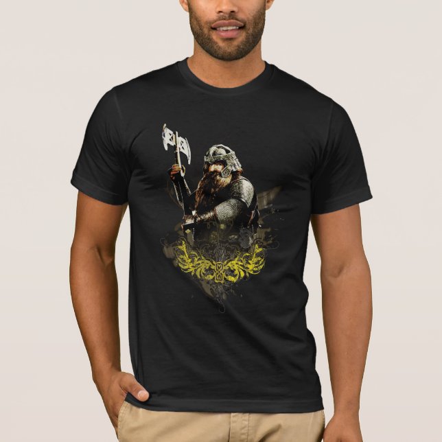 GIMLI™ With Axe Vector Collage T-Shirt (Front)
