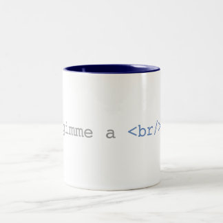Gimme a Break Funny HTML Two-Tone Coffee Mug