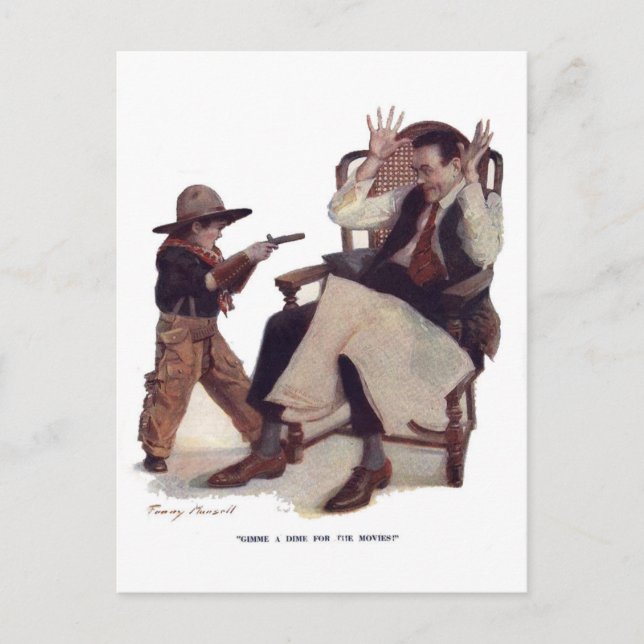 Gimme a Dime for the Movies! Postcard (Front)