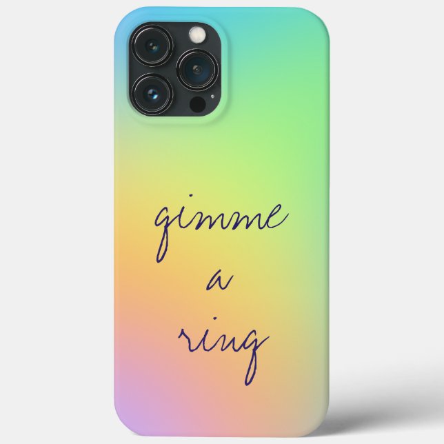 "Gimme A Ring" Pastel Rainbow Gradient Case-Mate iPhone Case (Back)