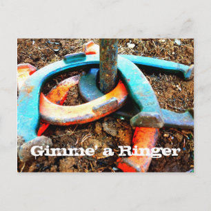 Gimme' a Ringer Horseshoe Pitching Gifts Postcard