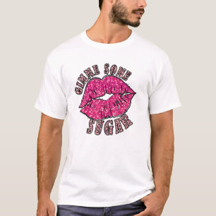 Gimme A Some Sugar Pink Coloured Lips Graphic Vale T-Shirt