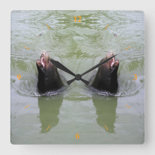 Gimme Fish...NOW Square Wall Clock
