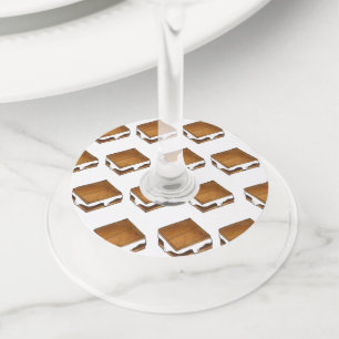 Gimme S'more Campfire S'mores Toasted Marshmallow Wine Glass Tag