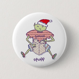 Gimme Stuff Ghoulie Santa Button