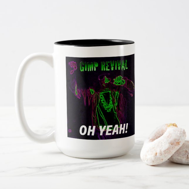 Gimp Revival 2-Sided Chug Mug (With Donut)