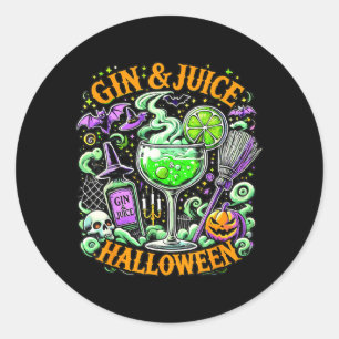 Gin and Juice Couple Halloween Costume for Gin Classic Round Sticker